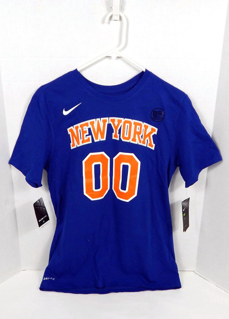 2017-18 Mens New York Knicks Enes Kanter Freedom #00 Blue T-Shirt Nike M