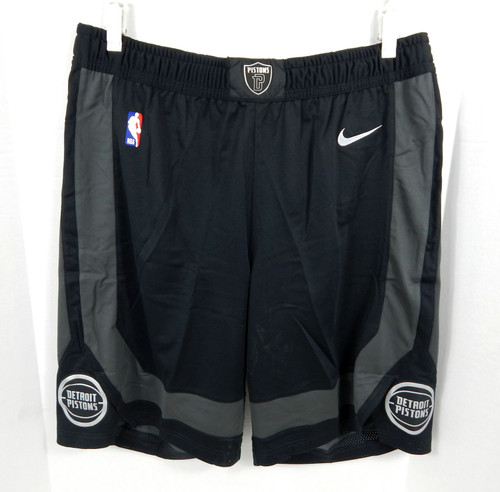 2018-19 Detroit Pistons Game Issued Black Shorts Motor City Ed Nike 42+2 78S