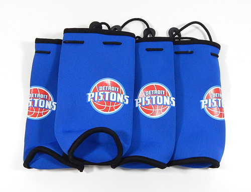 Lot of (4) Detroit Pistons Logo Royal Blue NBA Bottle Holder Sleeves  New