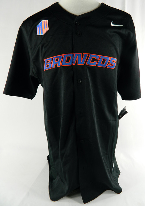 Boise State Broncos Team Issued Black Nike Baseball Jersey Size L