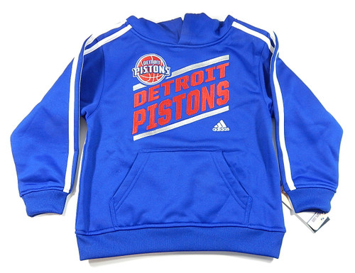 Detroit Pistons Retro Logo 3 Stripe Adidas Hoodie Sweatshirt New Youth M 5/6