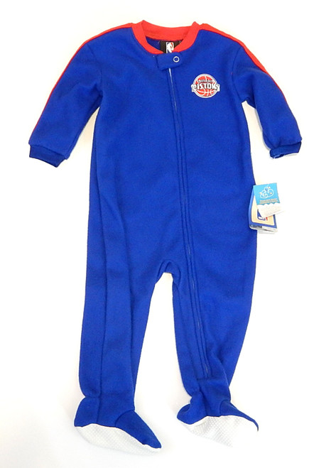 Detroit Pistons Logo Blue Red NBA Infant Sleeper One Piece Pajamas New 12m