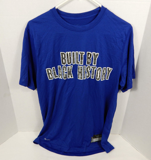 2020-21 Detroit Pistons Game Issued Blue Shooting Shirt Black History Nike L 83S