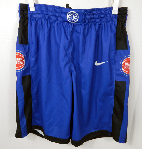 2021-22 Detroit Pistons Game Issued Blue Summer League Shorts Nike M 713774S