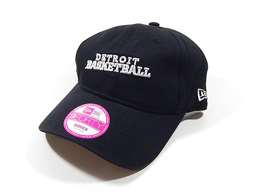 Detroit Pistons Basketball Black New Era 9Forty Adjustable Belt Hat Cap Women