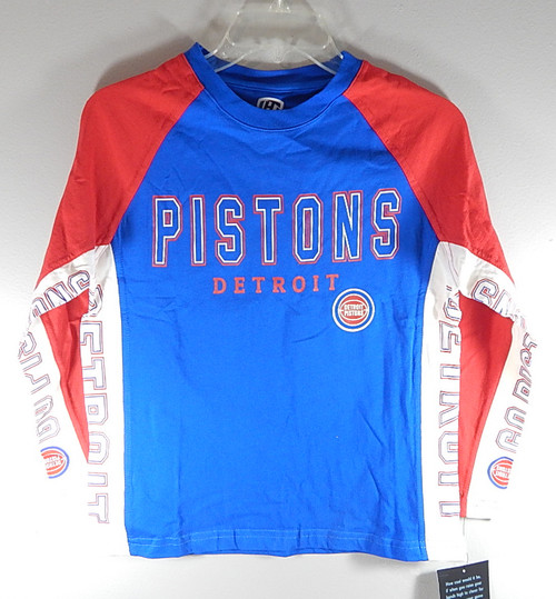 Detroit Pistons Hardwood Classics Hands High 3/4 Sleeve Shirt New Youth XL