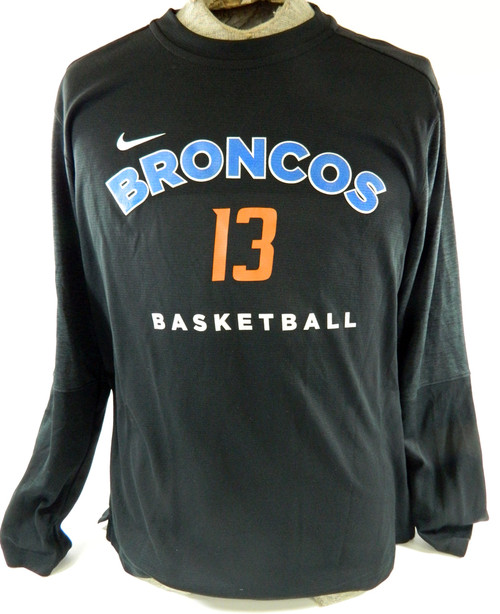 Boise State Broncos Team Used Black Nike Long Sleeve Shirt Size L