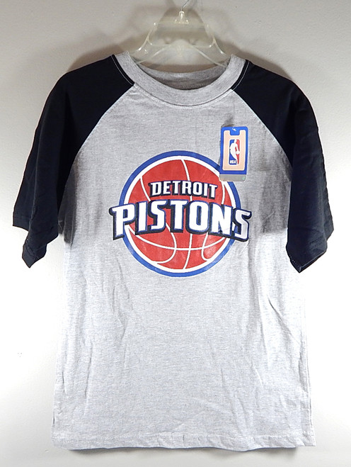 Detroit Pistons Logo NBA Hardwood Classics Raglan Sleeve Shirt New Youth XL