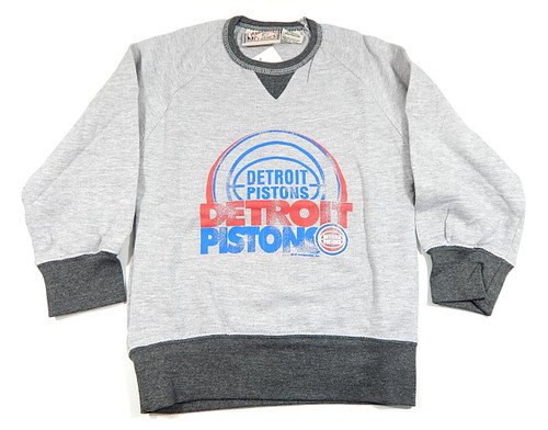 Detroit Pistons Heather NBA Hardwood Classics Crewneck Youth Sweatshirt New 5/6