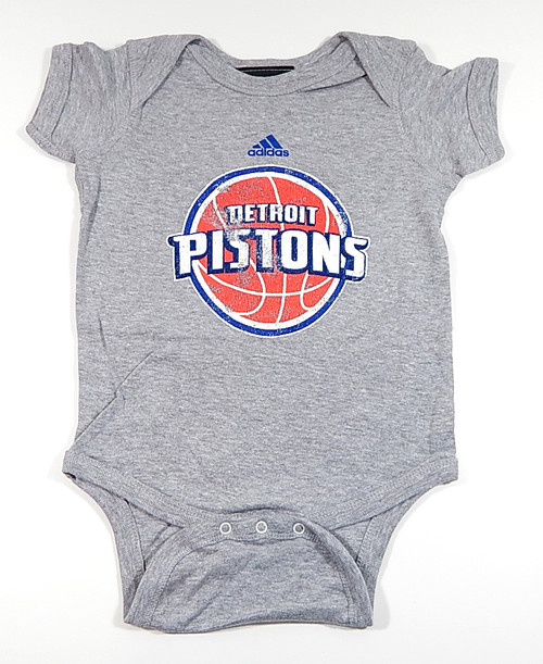 Detroit Pistons Logo Heather Gray Adidas Baby Shirt New 6-9 Months