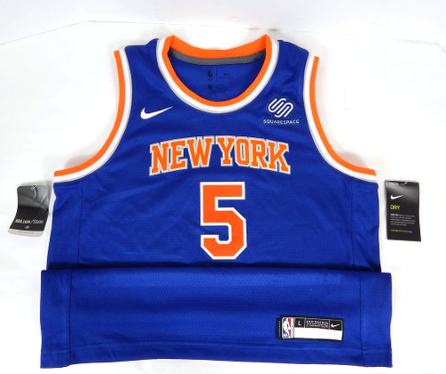 2019-20 Youth New York Knicks Dennis Smith JR #5 Swingman Blue Jersey Nike L