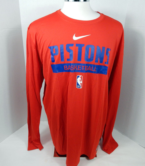 2022-23 Detroit Pistons Team Issued Red Training Shirt Nike 657 2XL 713768S