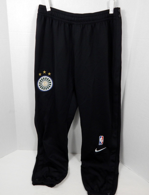 2022-23 Detroit Pistons Game Issued Black Warm Up Pant City Saint Cecilia Nike L