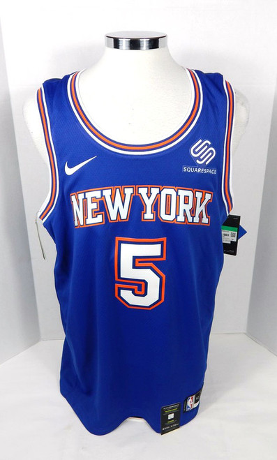 2018-19 Mens New York Knicks Dennis Smith JR #5 Swingman Blue Jersey Nike 52