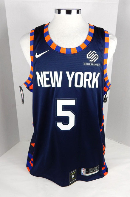 2018 Mens New York Knicks Dennis Smith Jr #5 Swingman Navy Jersey Nike 52