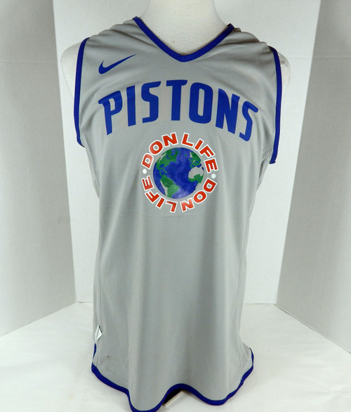 2022-23 Detroit Pistons Game Issued Blue Practice Jersey Don Life 313 M 41S