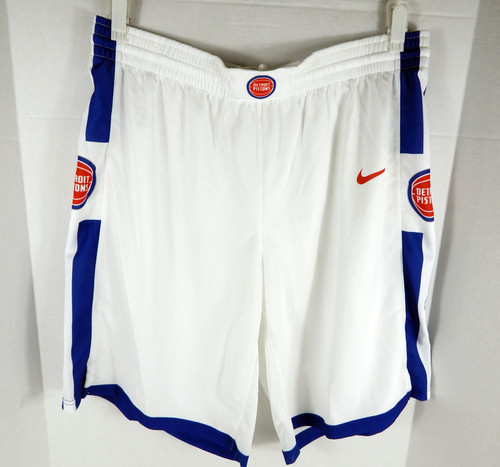 2019-20 Detroit Pistons Game Issued White Shorts Nike Summer League 2XL 48S