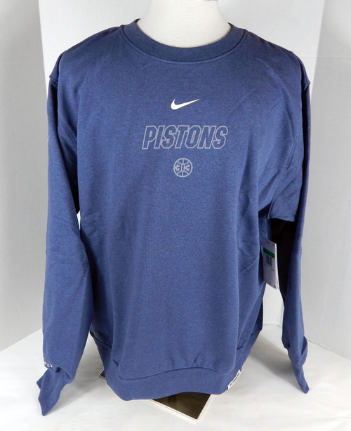 2022-23 Detroit Pistons Team Issued Navy Crewneck Shirt Nike DN7826-437 XL 44S