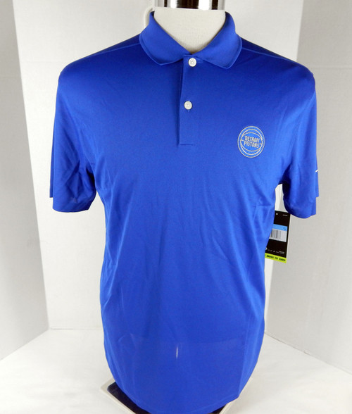 2021-22 Men's Detroit Pistons Team Issued Blue Polo Shirt Nike 480 M 53S