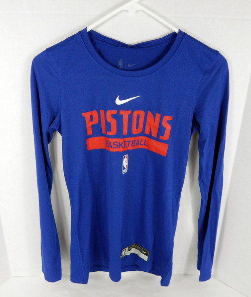 2021-22 Womens Detroit Pistons Team Issued Blue LS Training Shirt Nike XS 52S