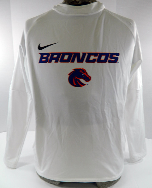Boise State Broncos Team Issued White Nike Hooded Sweatshirt Size M
