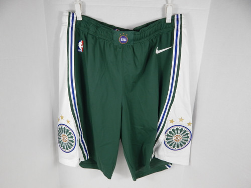 2022-23 Detroit Pistons Game Issued Green Shorts City Saint Cecilia Nike 42+2 9S