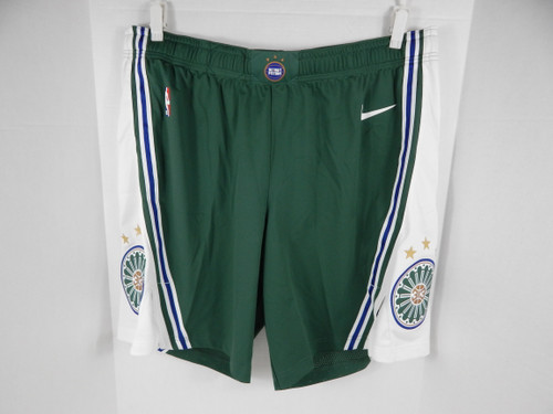 2022-23 Detroit Pistons Game Issued Green Shorts City Saint Cecilia Nike 46R 86S