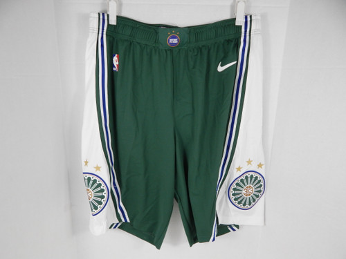 2022-23 Detroit Pistons Game Issued Green Shorts City Saint Cecilia Nike 42+2 1S