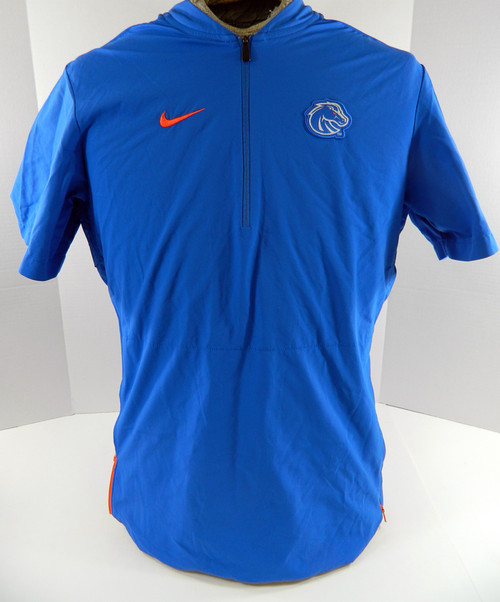 Boise State Broncos Team Issued Quarter Zip Blue Nike Windbreaker Shirt Size S