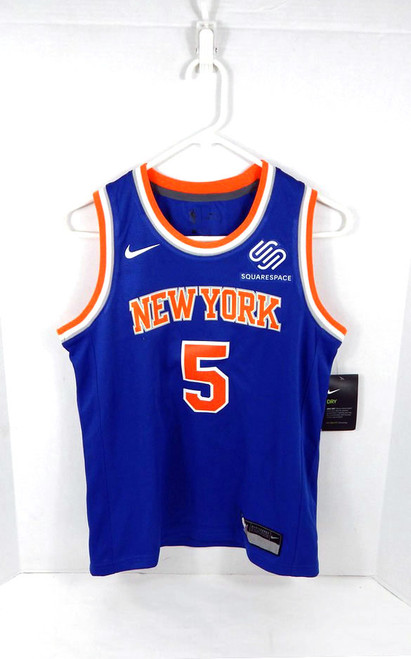 2019 Youth New York Knicks Dennis Smith Jr #5 Swingman Blue Jersey Nike M