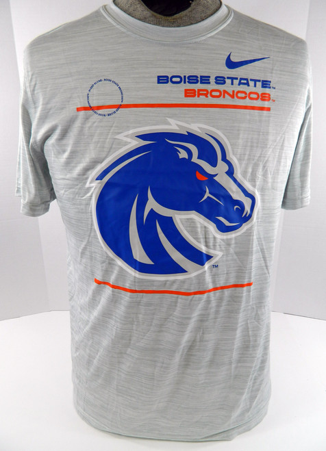 Boise State Broncos Team Issued Nike Light Gray Shirt Size L