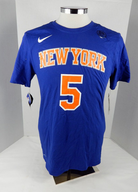 2017-18 Men's New York Knicks Dennis Smith Jr #5 N&N Blue T-Shirt Nike M