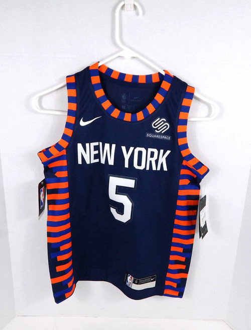 2019 Youth New York Knicks Dennis Smith Jr #5 Swingman Navy Jersey Nike S
