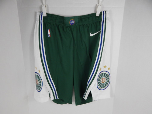 2022-23 Detroit Pistons Game Issued Green Shorts City Saint Cecilia Nike 40R 0S