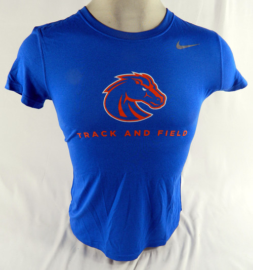 Boise State Broncos Team Issued Nike Blue Track and Field Shirt Size M