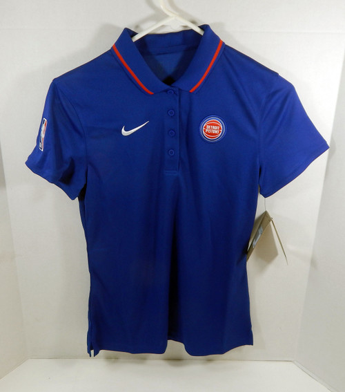 2022-23 Detroit Pistons Team Issued Blue Polo Shirt Womens Nike 31-495 XS 21S