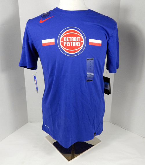 2018-19 Detroit Pistons Team Issued Blue Training Shirt Mens Nike NWT M 34S