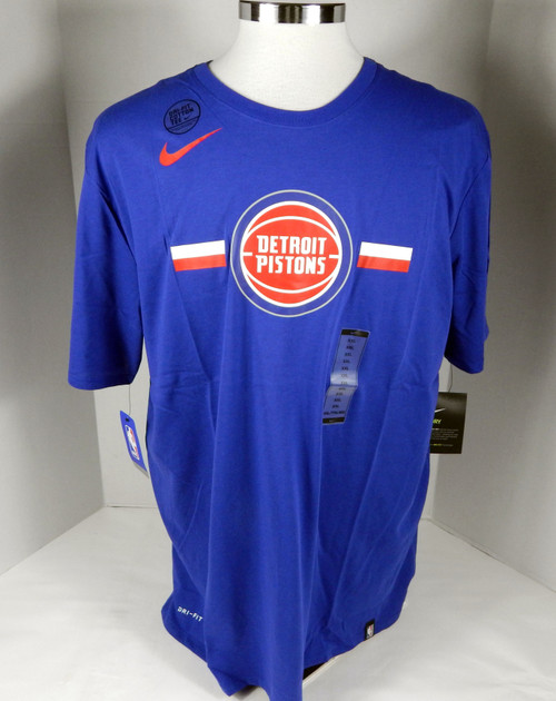 2018-19 Detroit Pistons Team Issued Blue Training Shirt Mens Nike NWT 2XL 36S