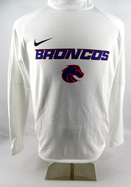 2018-19 Boise State Broncos Team Used White Nike Sweatshirt Size M