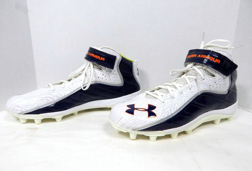 2012 Auburn Tigers Under Armour Team Fierce MC White/Navy Football Cleats 17