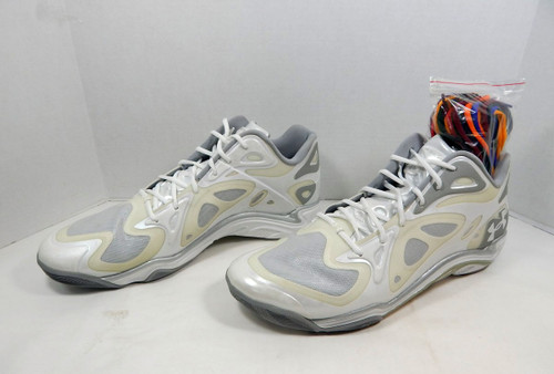 2013 Under Armour TB Anatomix Spawn Low White/Grey Basketball Shoes Size 18