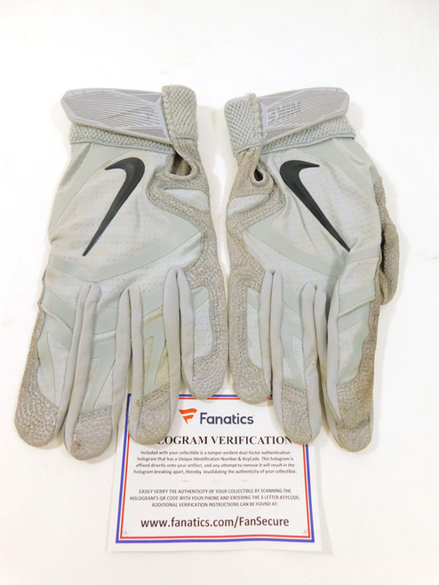 2020 Dominic Smith New York Mets Player-Issued/Worn Gray Nike Batting Gloves