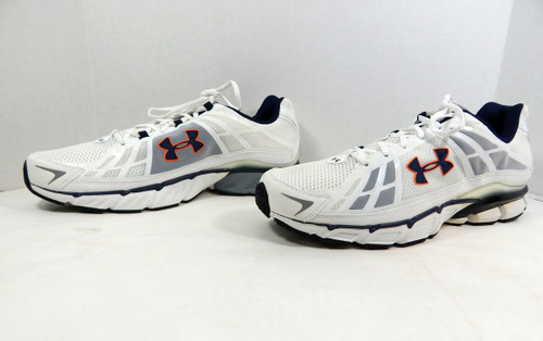 2010 Auburn Tigers Under Armour Chase White/Navy Running Shoes Size 16
