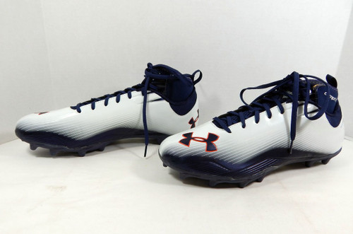 2011 Auburn Tigers Under Armour Team Nitro III Low White/Navy Football Cleats 14