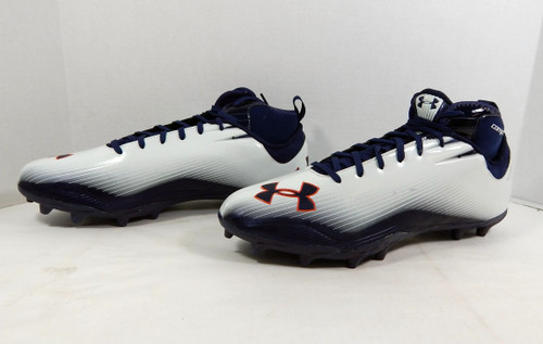 2011 Auburn Tigers Under Armour Team Nitro III Low White/Navy Football Cleats 15