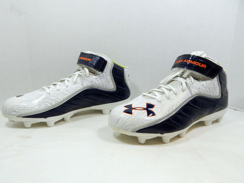 2012 Auburn Tigers Under Armour Team Fierce MC White/Black Football Cleats 14