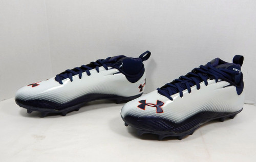 2011 Auburn Tigers Under Armour Team Nitro III Low White Football Cleats 13.5
