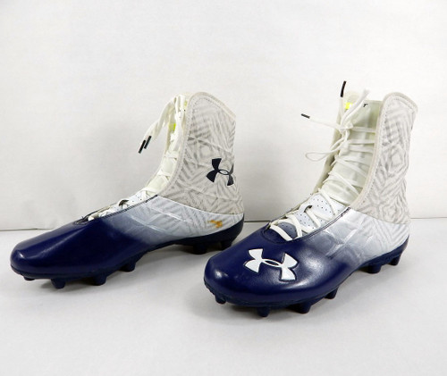 2013 Utah State Under Armour Team Highlight MC DEMO Navy/Wht Football Cleats 13