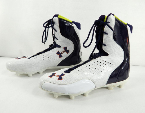 2012 Auburn Under Armour PowerClamp MC White/Navy/Orange Football Cleats 16