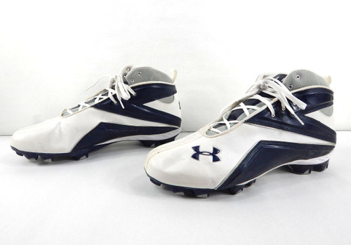 2010 Utah State Aggies Under Armour Highlight Hammer D White Football Cleats 18